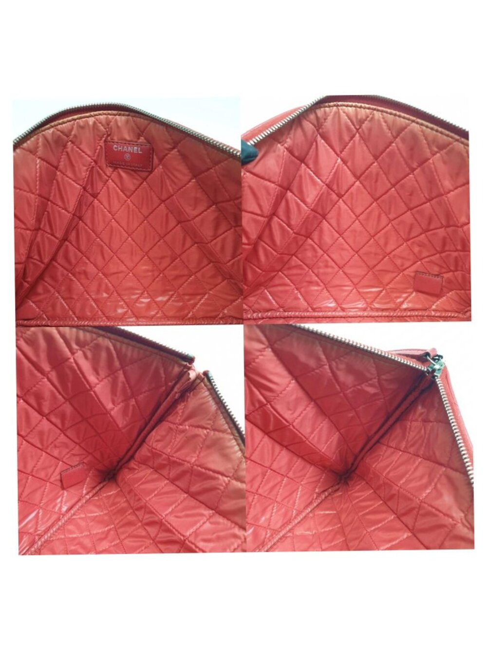 Authentic Chanel Large O Case Red Quilted Leather Clutch - Picture 11 of 12